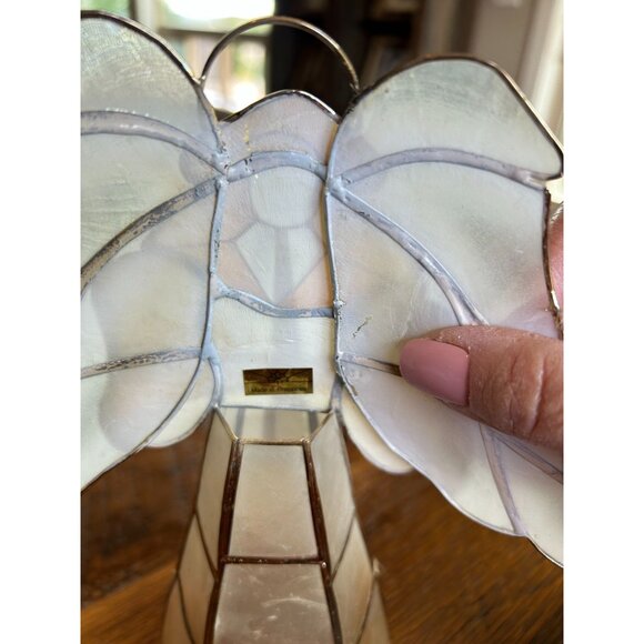 Vintage Capiz Shell & Metal Christmas Angel Figurine From Philippines READ - Picture 5 of 6